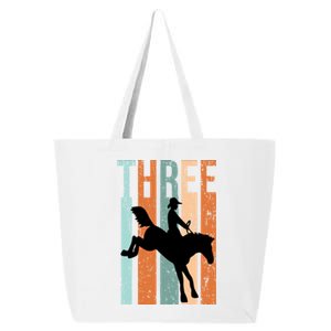 3rd Birthday Retro Rodeo Horse Lovers Cow Rider Gift 25L Jumbo Tote