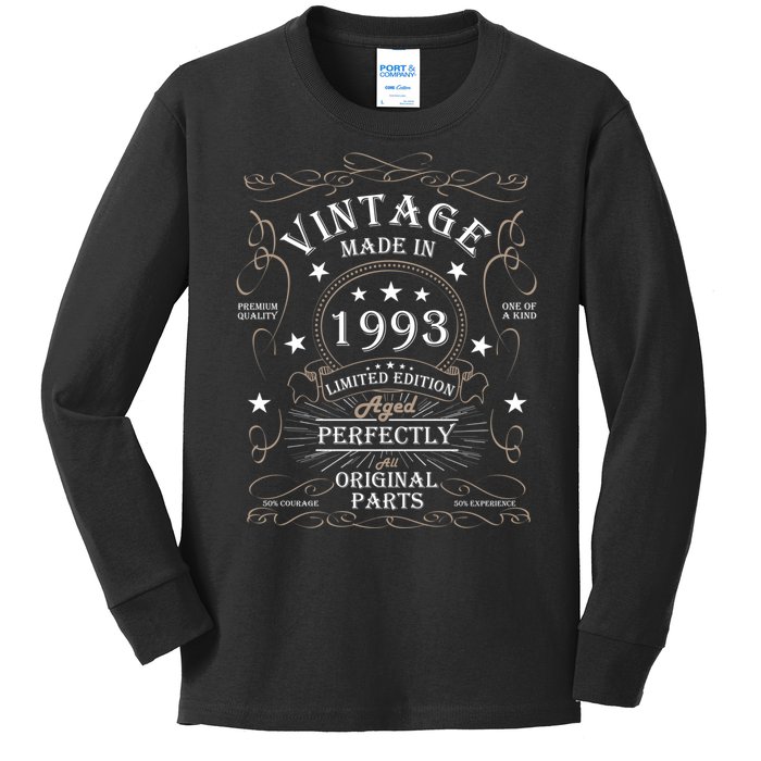 31st Birthday Retro Limited Edition Man Woman Vintage 1993 Kids Long Sleeve Shirt