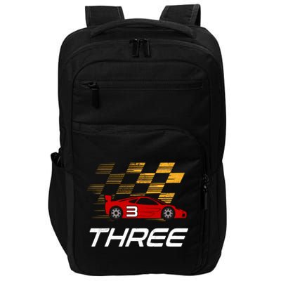 3rd Birthday Race Car Gift I Three Years Old Boy Impact Tech Backpack