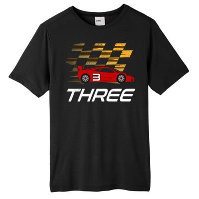 3rd Birthday Race Car Gift I Three Years Old Boy Tall Fusion ChromaSoft Performance T-Shirt