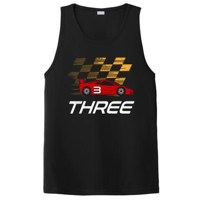 3rd Birthday Race Car Gift I Three Years Old Boy PosiCharge Competitor Tank