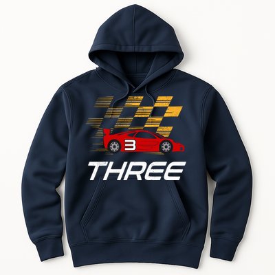 3rd Birthday Race Car Gift I Three Years Old Boy Hoodie