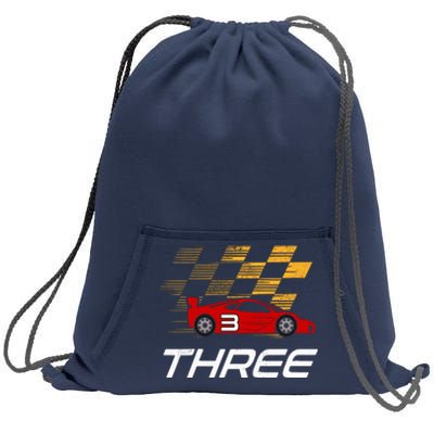 3rd Birthday Race Car Gift I Three Years Old Boy Sweatshirt Cinch Pack Bag