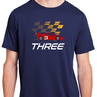 3rd Birthday Race Car Gift I Three Years Old Boy Adult ChromaSoft Performance T-Shirt