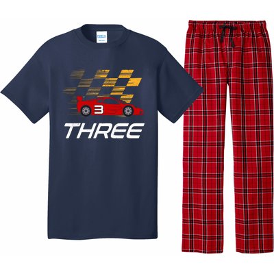 3rd Birthday Race Car Gift I Three Years Old Boy Pajama Set