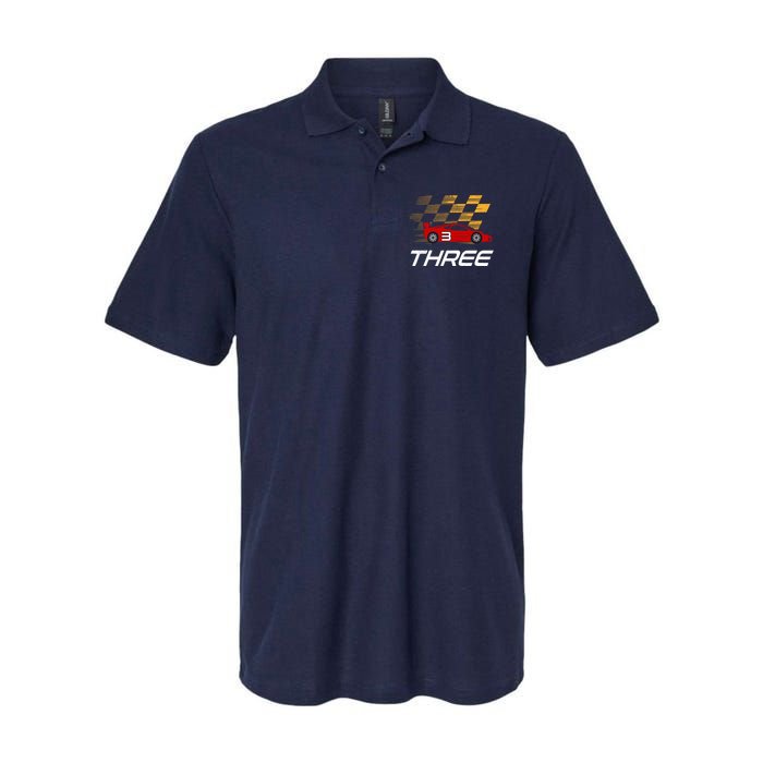 3rd Birthday Race Car Gift I Three Years Old Boy Softstyle Adult Sport Polo