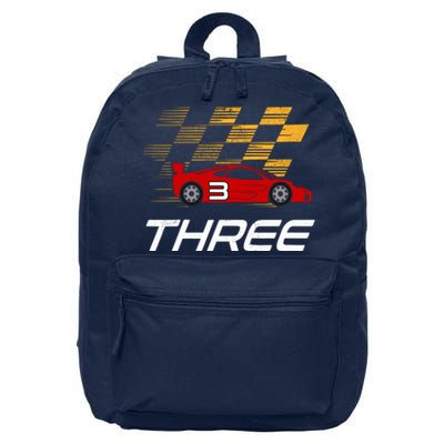 3rd Birthday Race Car Gift I Three Years Old Boy 16 in Basic Backpack