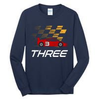 3rd Birthday Race Car Gift I Three Years Old Boy Tall Long Sleeve T-Shirt