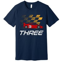 3rd Birthday Race Car Gift I Three Years Old Boy Premium T-Shirt