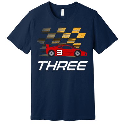 3rd Birthday Race Car Gift I Three Years Old Boy Premium T-Shirt