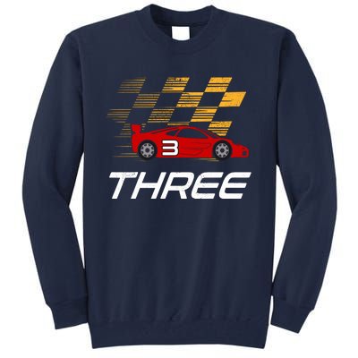 3rd Birthday Race Car Gift I Three Years Old Boy Tall Sweatshirt