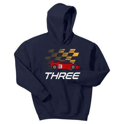 3rd Birthday Race Car Gift I Three Years Old Boy Kids Hoodie