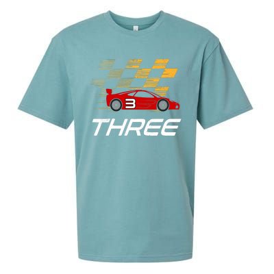 3rd Birthday Race Car Gift I Three Years Old Boy Sueded Cloud Jersey T-Shirt