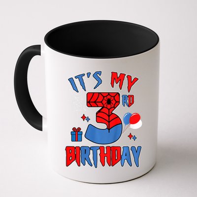 3rd Birthday Spider Web Theme Party Three 3 Year Bday Coffee Mug