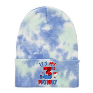 3rd Birthday Spider Web Theme Party Three 3 Year Bday Tie Dye 12in Knit Beanie