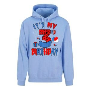 3rd Birthday Spider Web Theme Party Three 3 Year Bday Unisex Surf Hoodie