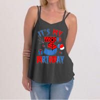 3rd Birthday Spider Web Theme Party Three 3 Year Bday Women's Strappy Tank