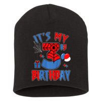 3rd Birthday Spider Web Theme Party Three 3 Year Bday Short Acrylic Beanie