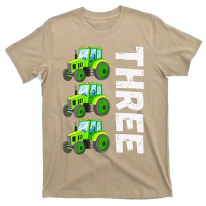 3rd Birthday Three Tractors Birthday Farming T-Shirt