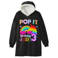 3rd Birthday Unicorn Fidget Pop It Birthday 3 Year Old Hooded Wearable Blanket