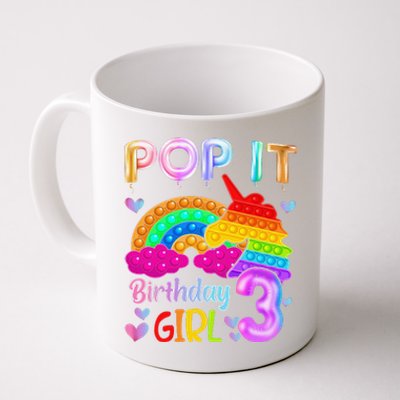 3rd Birthday Unicorn Fidget Pop It Birthday 3 Year Old Coffee Mug