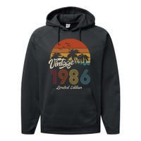 37th Birthday Vintage Limited Edition 1986 Performance Fleece Hoodie