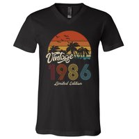 37th Birthday Vintage Limited Edition 1986 V-Neck T-Shirt