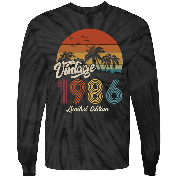 37th Birthday Vintage Limited Edition 1986 Tie-Dye Long Sleeve Shirt