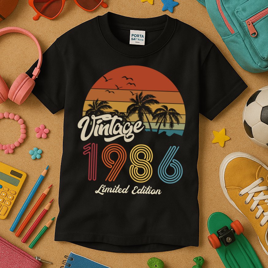 37th Birthday Vintage Limited Edition 1986 Kids T-Shirt
