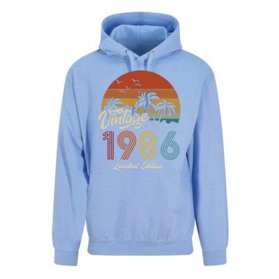 37th Birthday Vintage Limited Edition 1986 Unisex Surf Hoodie