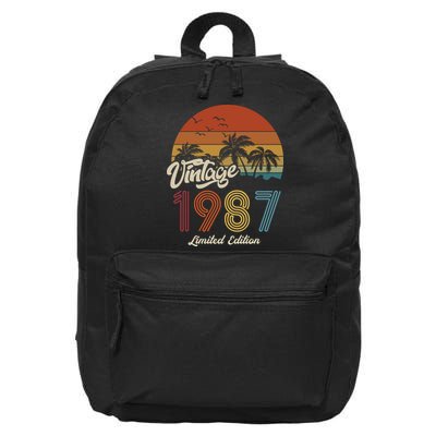 36th Birthday Vintage Limited Edition 1987 16 in Basic Backpack