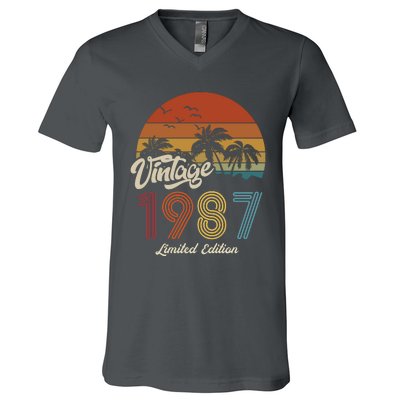 36th Birthday Vintage Limited Edition 1987 V-Neck T-Shirt