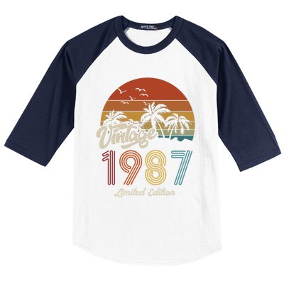 36th Birthday Vintage Limited Edition 1987 Baseball Sleeve Shirt