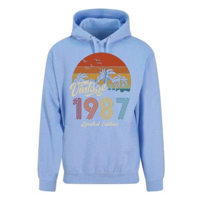 36th Birthday Vintage Limited Edition 1987 Unisex Surf Hoodie