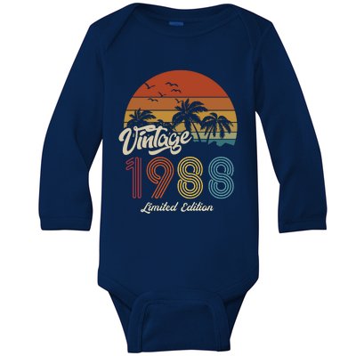 35th Birthday Vintage Limited Edition 1988 Baby Long Sleeve Bodysuit