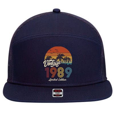 34th Birthday Vintage Limited Edition 1989 7 Panel Mesh Trucker Snapback Hat