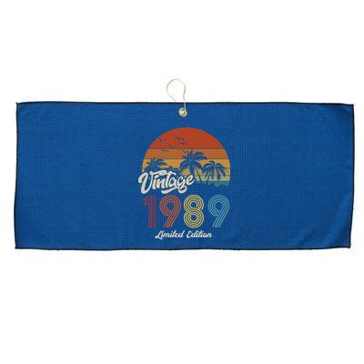 34th Birthday Vintage Limited Edition 1989 Large Microfiber Waffle Golf Towel