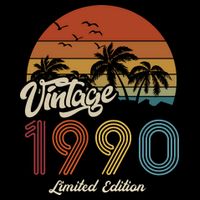 33rd Birthday Vintage Limited Edition 1990 Tie-Dye T-Shirt