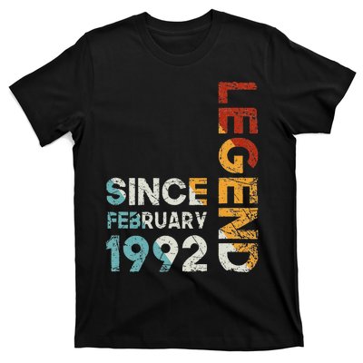 31th Birthday Vintage Legend Since February 1992 31 Years T-Shirt