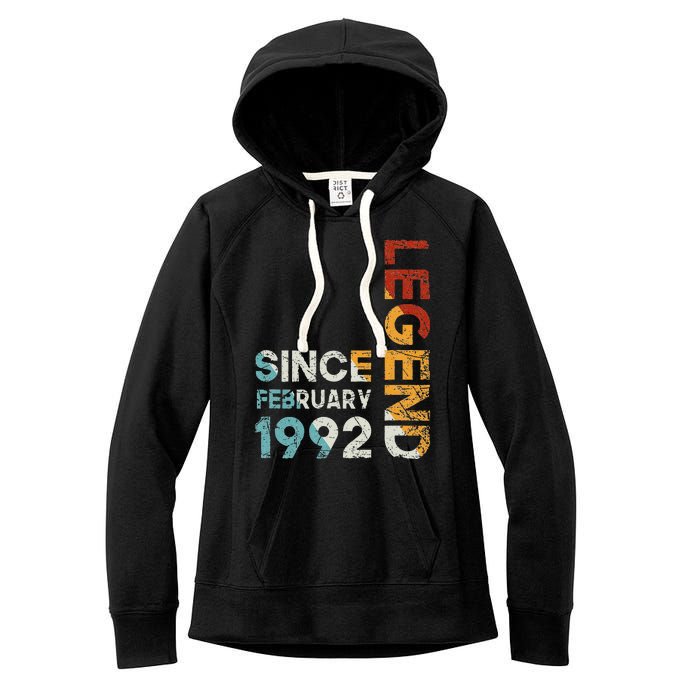 31th Birthday Vintage Legend Since February 1992 31 Years Women's Fleece Hoodie