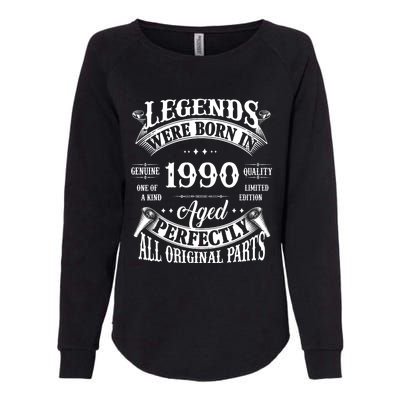 34th Birthday Vintage Legends Born In 1990 34 Years Old Womens California Wash Sweatshirt