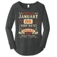 32th Birthday Vintage January 1991 32 Year Old Women Women's Perfect Tri Tunic Long Sleeve Shirt