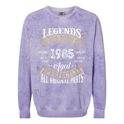 37rd Birthday Vintage Legends Born In 1985 Colorblast Crewneck Sweatshirt