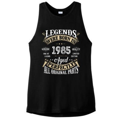 37rd Birthday Vintage Legends Born In 1985 Ladies PosiCharge Tri-Blend Wicking Tank