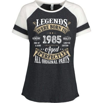 37rd Birthday Vintage Legends Born In 1985 Enza Ladies Jersey Colorblock Tee