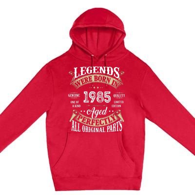 37rd Birthday Vintage Legends Born In 1985 Premium Pullover Hoodie