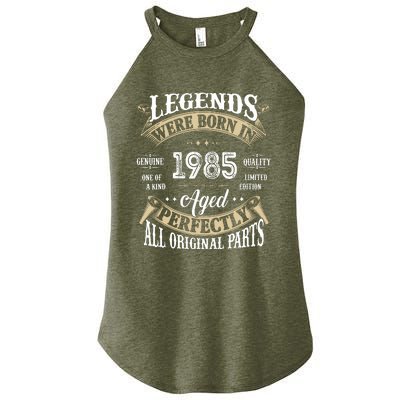 37rd Birthday Vintage Legends Born In 1985 Women's Perfect Tri Rocker Tank