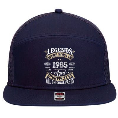 37rd Birthday Vintage Legends Born In 1985 7 Panel Mesh Trucker Snapback Hat