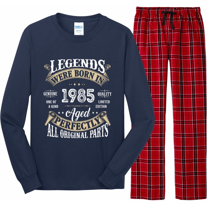 37rd Birthday Vintage Legends Born In 1985 Long Sleeve Pajama Set