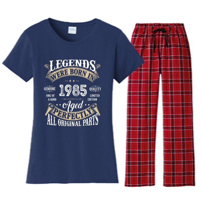 37rd Birthday Vintage Legends Born In 1985 Women's Flannel Pajama Set